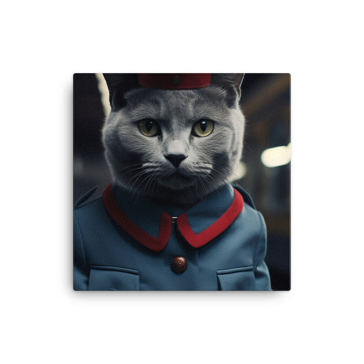 Russian Blue Transit Operator Canvas - PosterfyAI.com