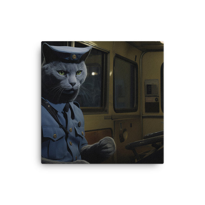 Russian Blue Transit Operator Canvas - PosterfyAI.com