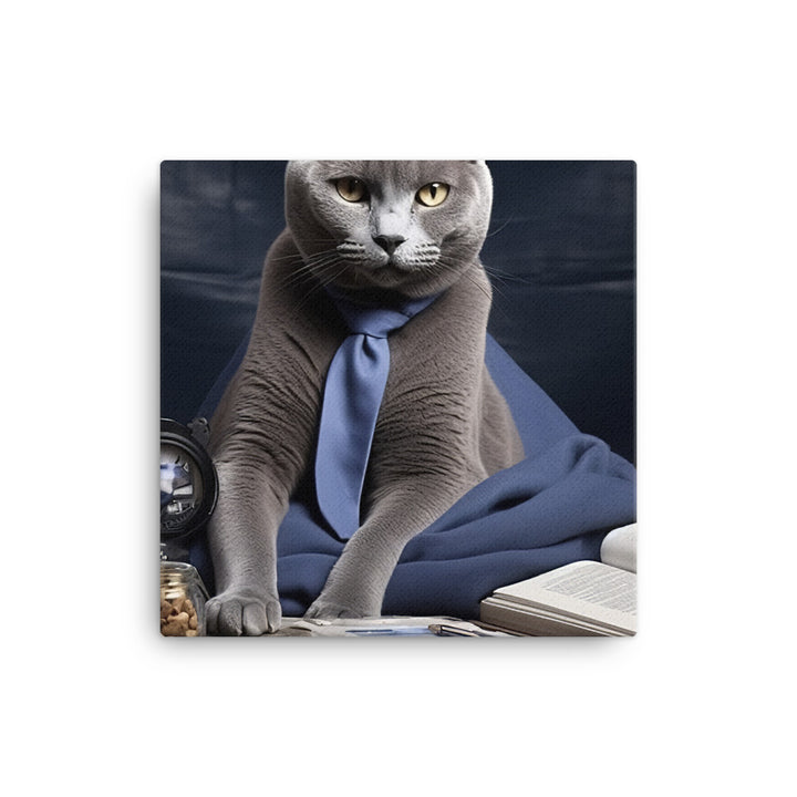 Russian Blue Student Canvas - PosterfyAI.com