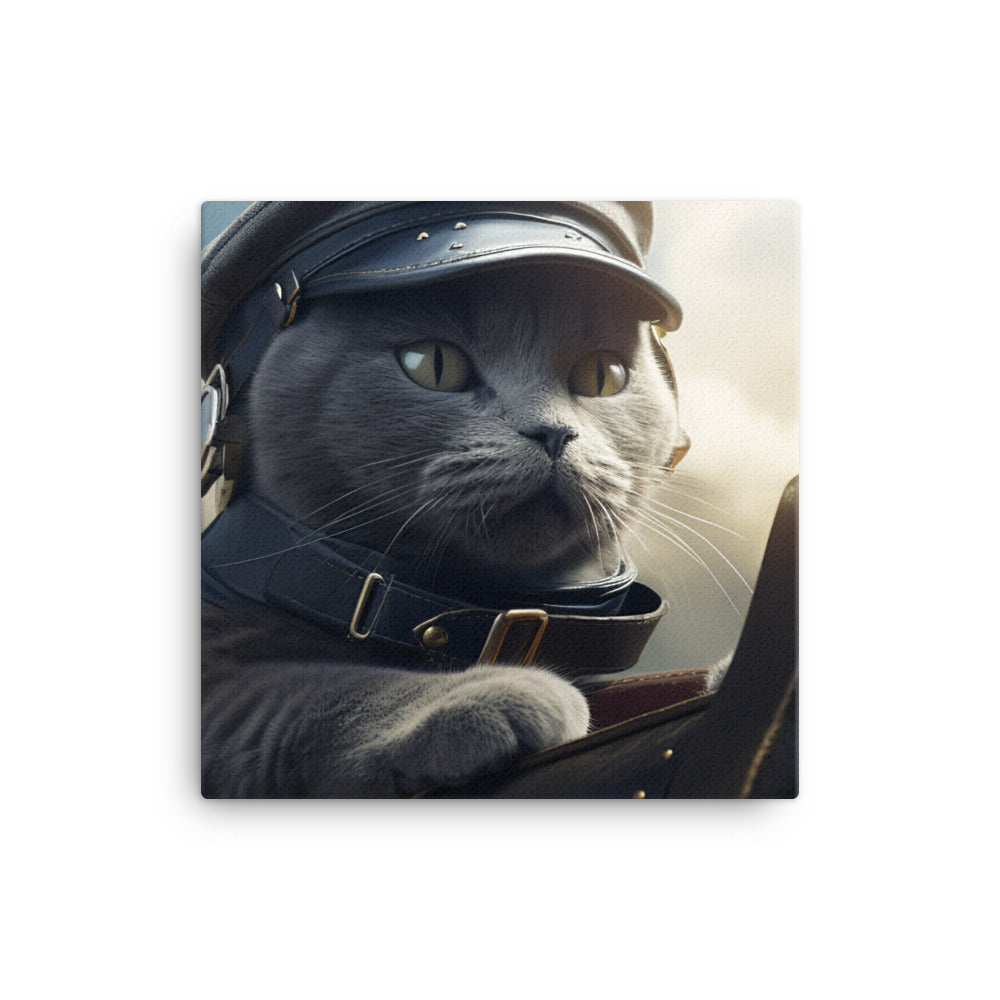 Russian Blue Pilot Canvas - PosterfyAI.com