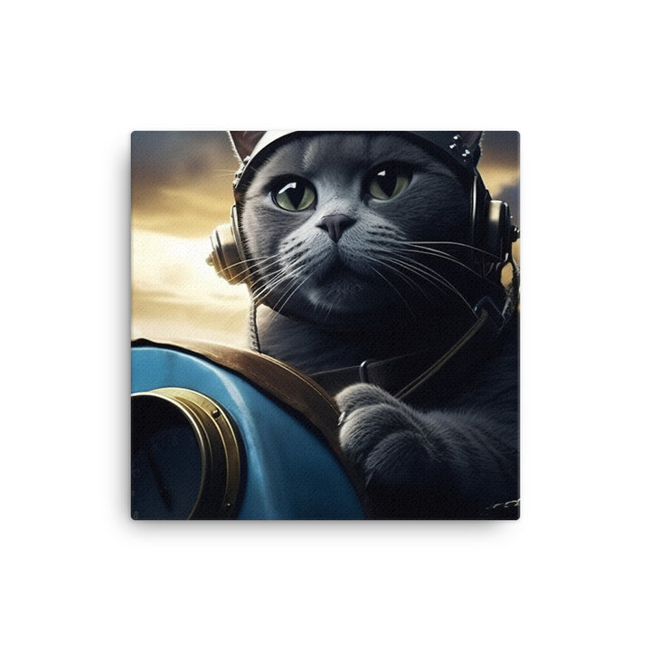 Russian Blue Pilot Canvas - PosterfyAI.com