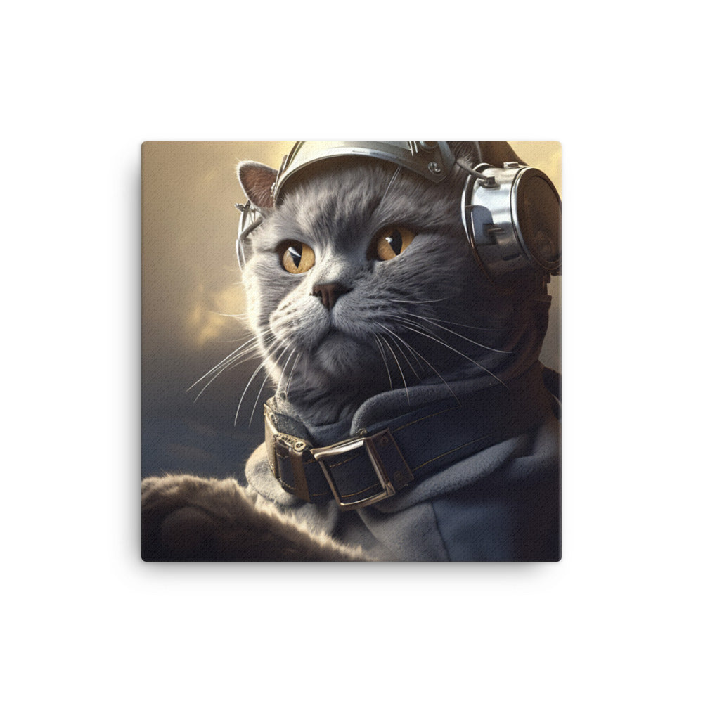 Russian Blue Pilot Canvas - PosterfyAI.com