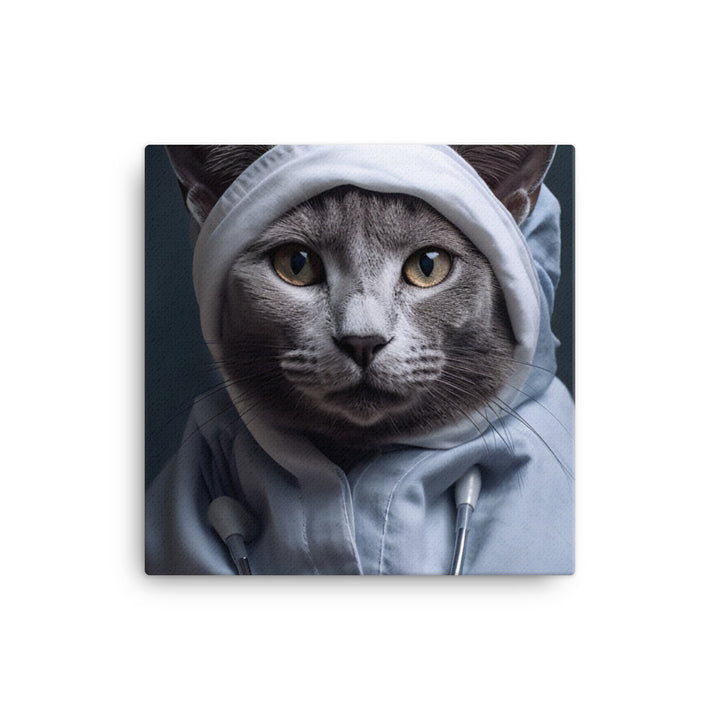 Russian Blue Nurse Canvas - PosterfyAI.com