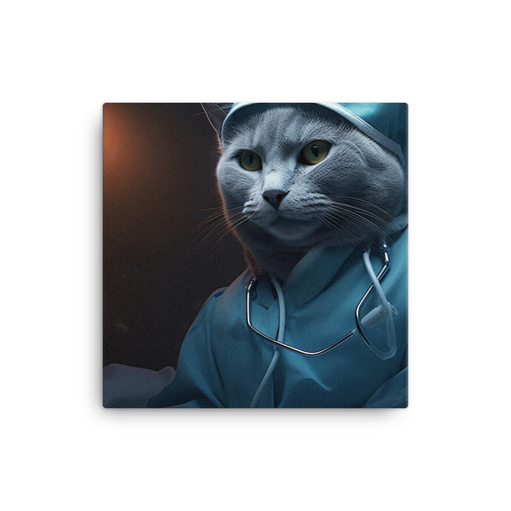 Russian Blue Nurse Canvas - PosterfyAI.com