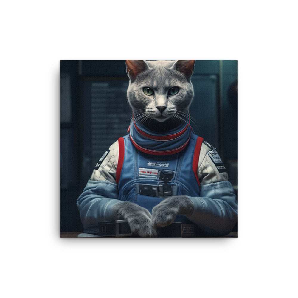 Russian Blue Motorsport Athlete Canvas - PosterfyAI.com