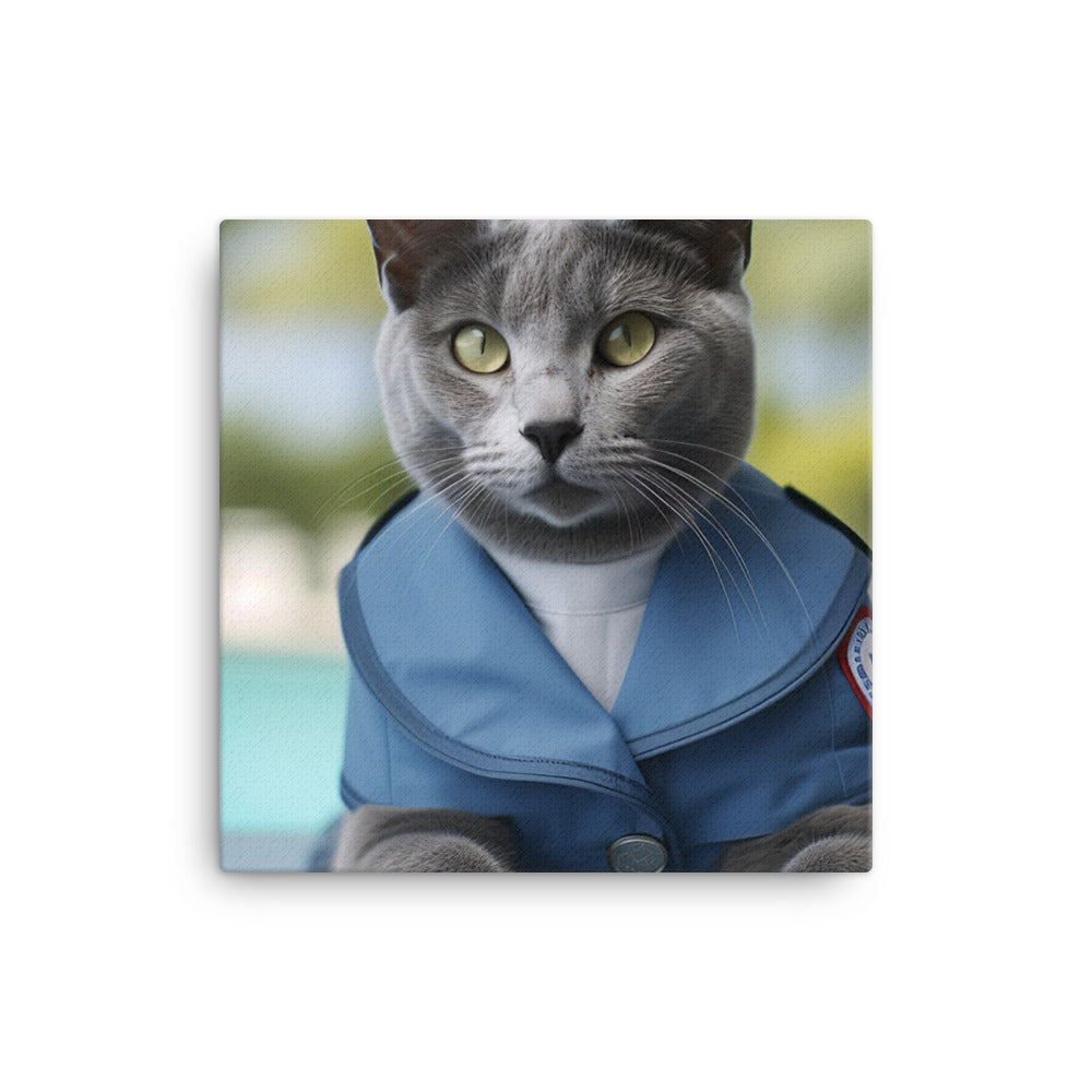 Russian Blue Lifeguard Canvas - PosterfyAI.com