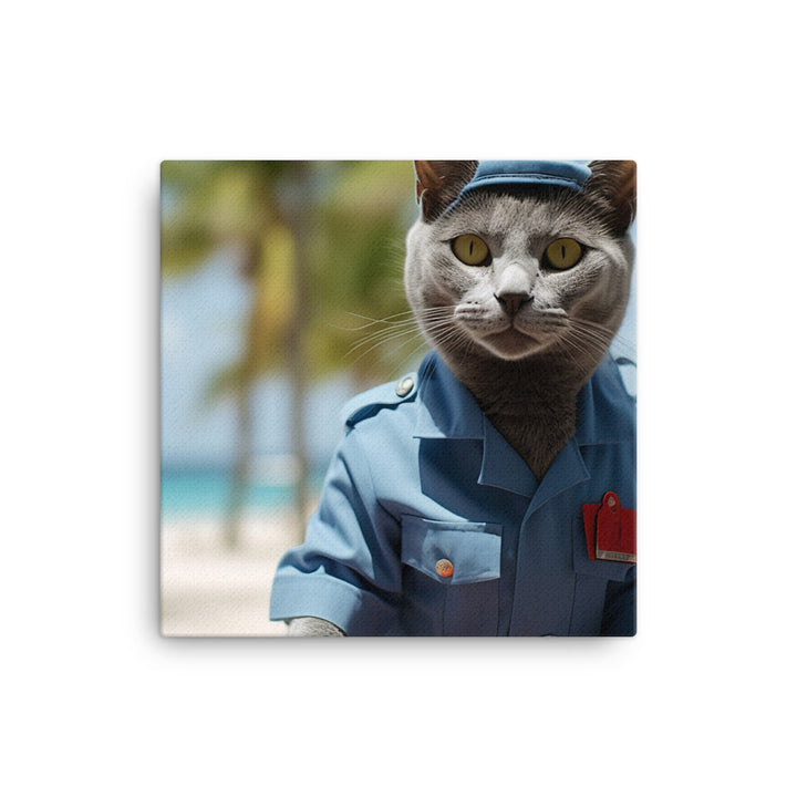 Russian Blue Lifeguard Canvas - PosterfyAI.com