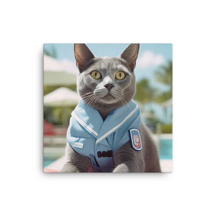 Russian Blue Lifeguard Canvas - PosterfyAI.com