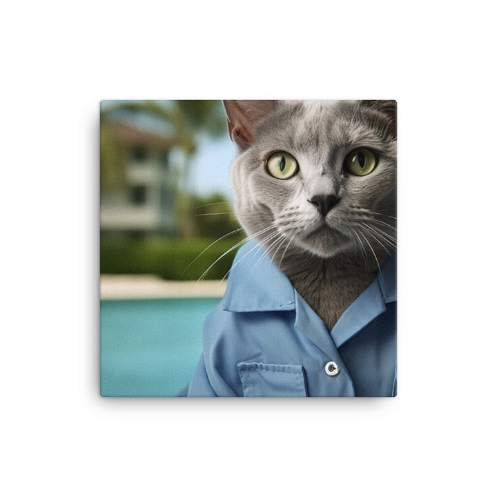 Russian Blue Lifeguard Canvas - PosterfyAI.com