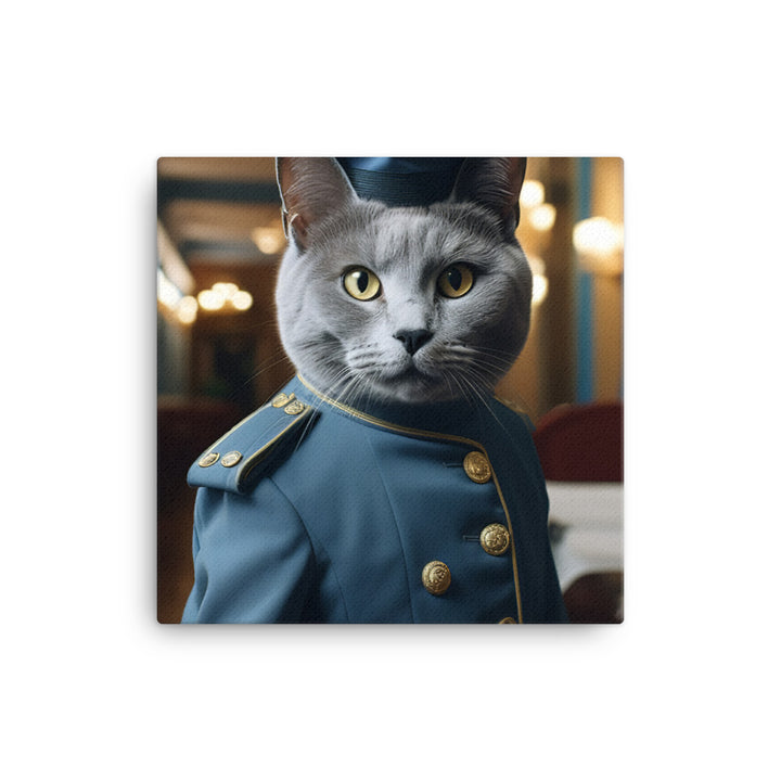 Russian Blue Hotel Staff Canvas - PosterfyAI.com