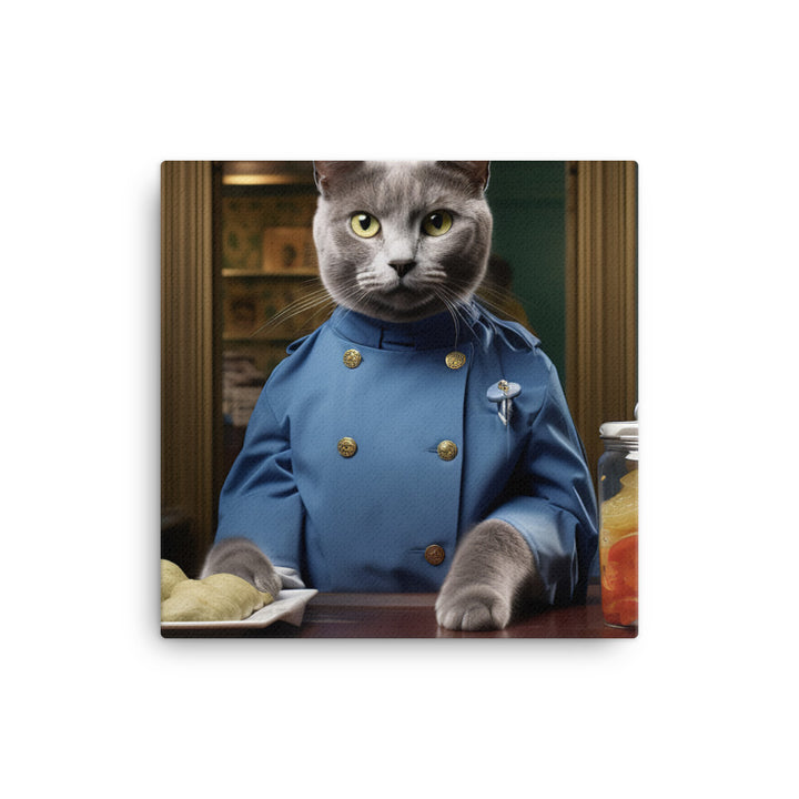 Russian Blue Fast Food Crew Canvas - PosterfyAI.com