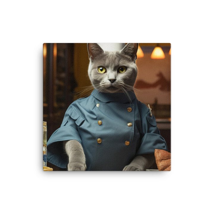 Russian Blue Fast Food Crew Canvas - PosterfyAI.com