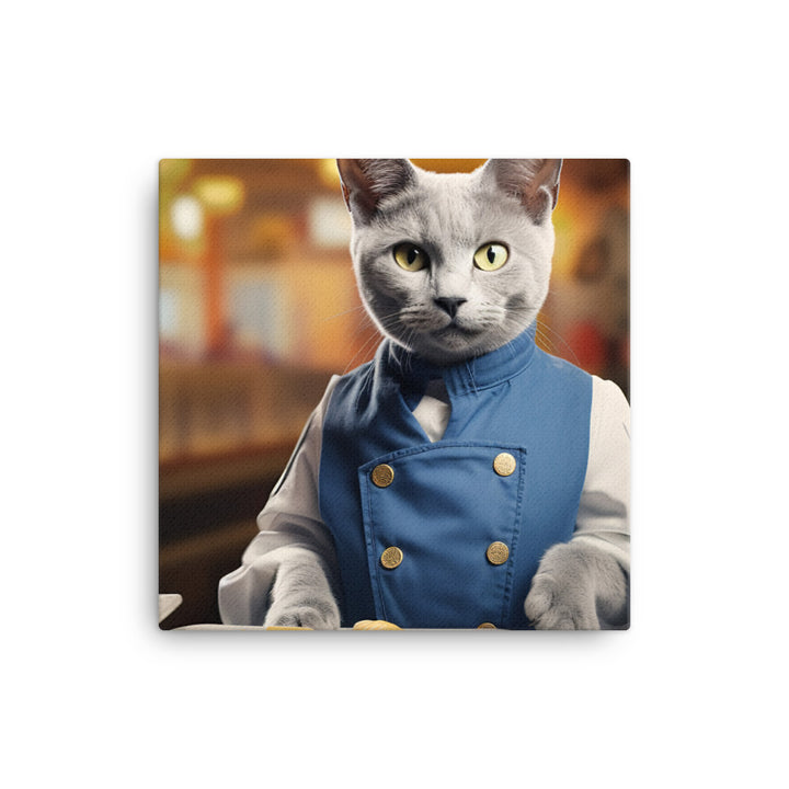 Russian Blue Fast Food Crew Canvas - PosterfyAI.com