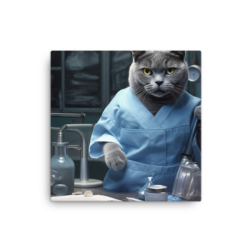 Russian Blue Doctor Canvas - PosterfyAI.com