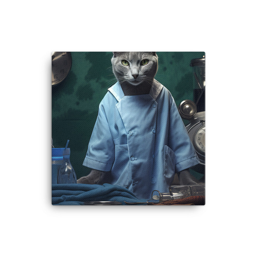 Russian Blue Doctor Canvas - PosterfyAI.com