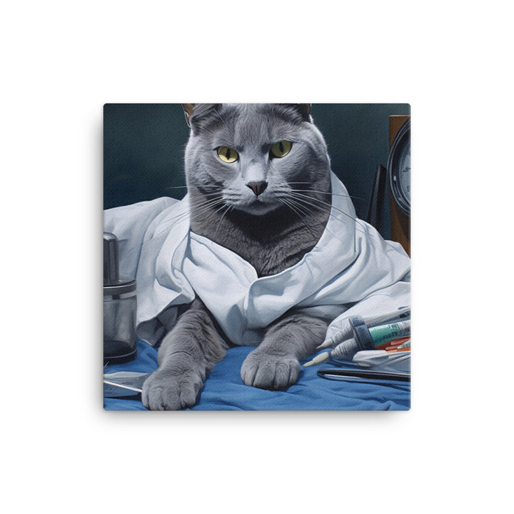 Russian Blue Doctor Canvas - PosterfyAI.com