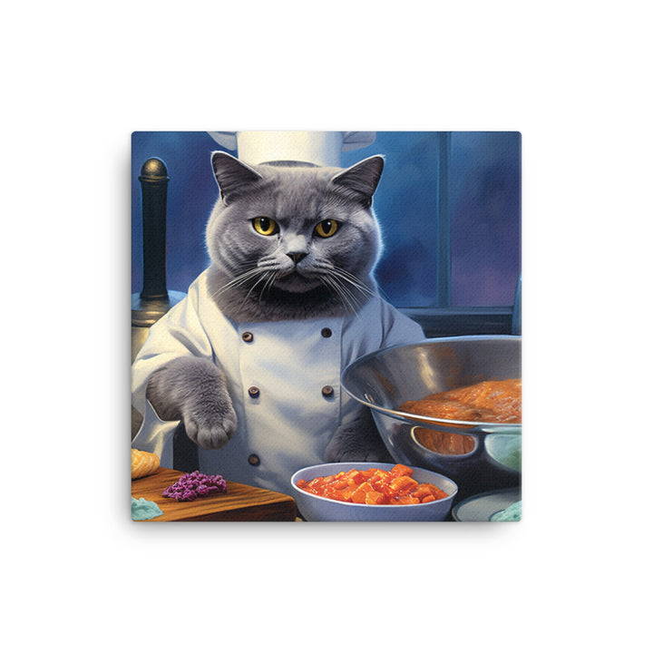 Russian Blue Chef Canvas - PosterfyAI.com