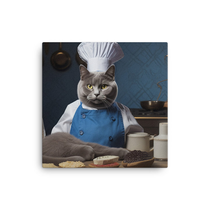 Russian Blue Chef Canvas - PosterfyAI.com