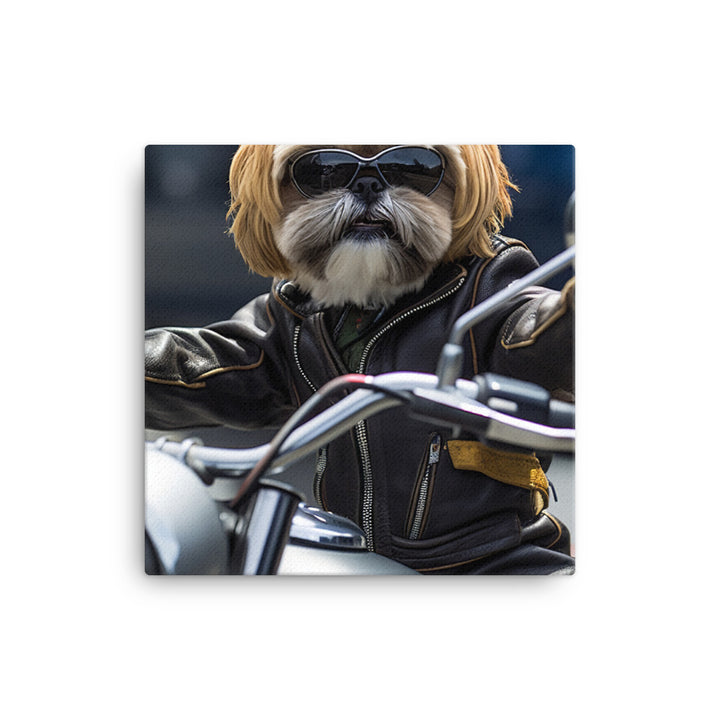 Lhasa Apso Superbike Athlete Canvas - PosterfyAI.com