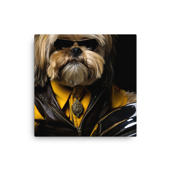 Lhasa Apso Superbike Athlete Canvas - PosterfyAI.com