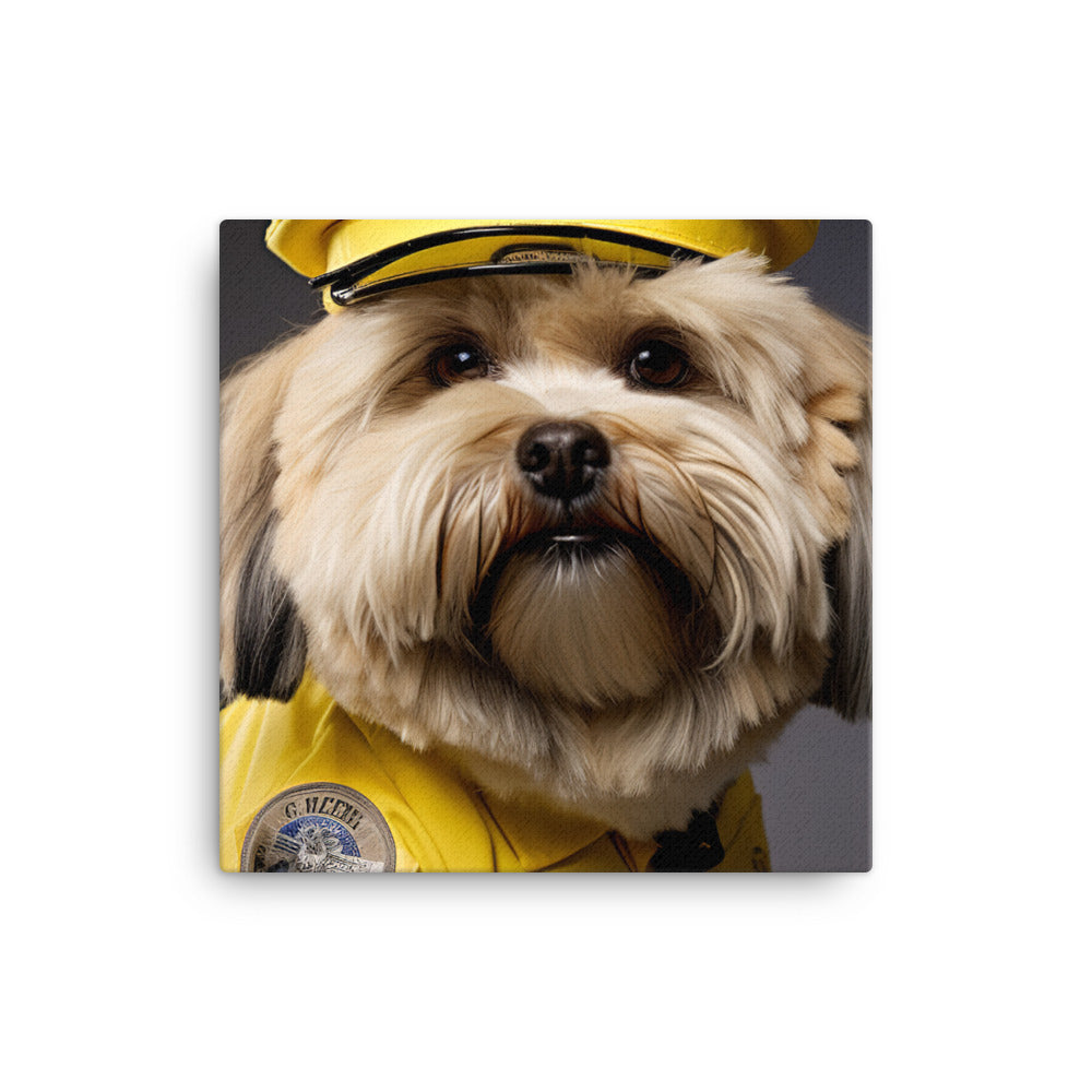 Lhasa Apso Security Officer Canvas - PosterfyAI.com
