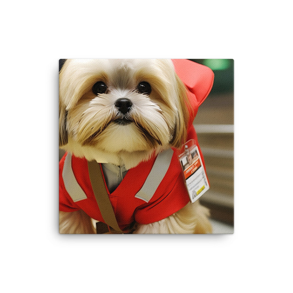 Lhasa Apso Mail Carrier Canvas - PosterfyAI.com