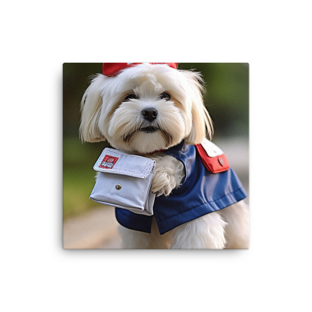 Lhasa Apso Mail Carrier Canvas - PosterfyAI.com