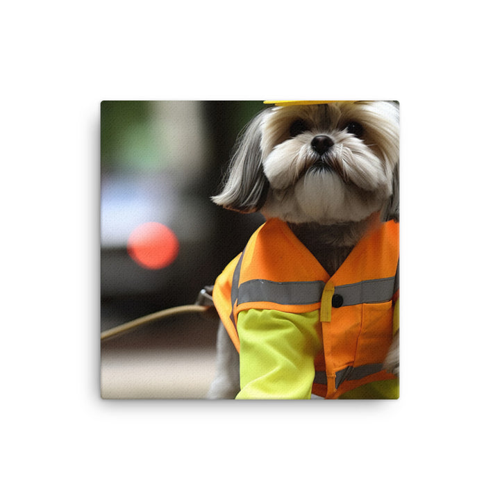 Lhasa Apso Janitor Canvas - PosterfyAI.com