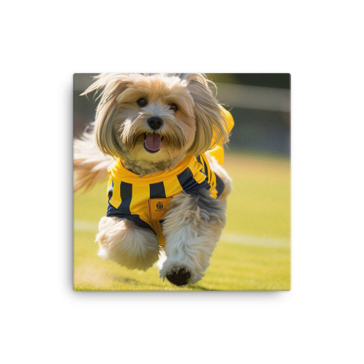 Lhasa Apso Football Player Canvas - PosterfyAI.com