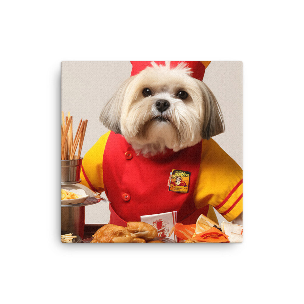 Lhasa Apso Fast Food Crew Canvas - PosterfyAI.com