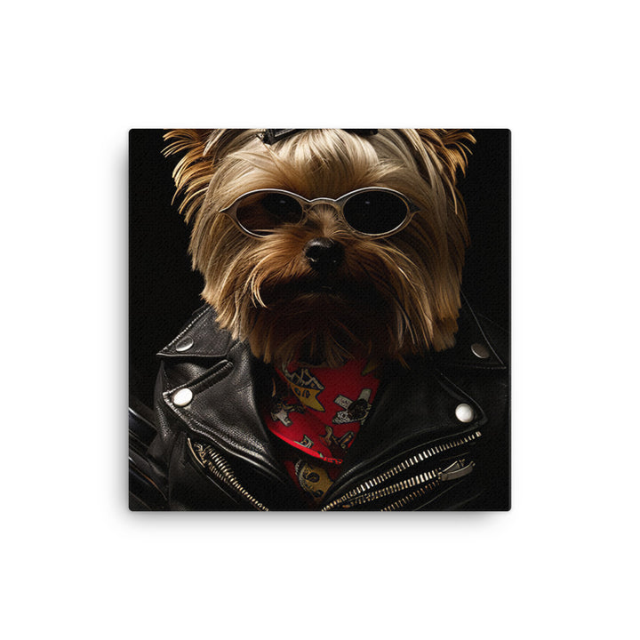 Yorkshire Terrier Superbike Athlete Canvas - PosterfyAI.com