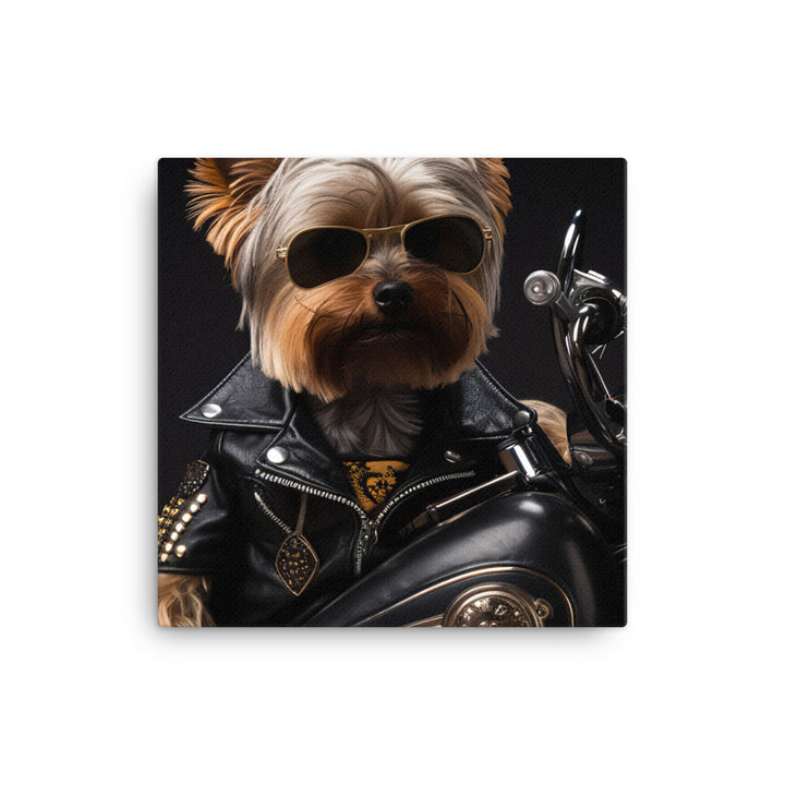 Yorkshire Terrier Superbike Athlete Canvas - PosterfyAI.com