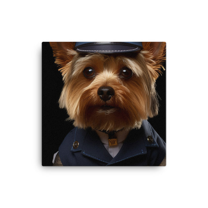 Yorkshire Terrier Security Officer Canvas - PosterfyAI.com