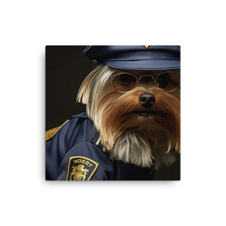 Yorkshire Terrier Security Officer Canvas - PosterfyAI.com