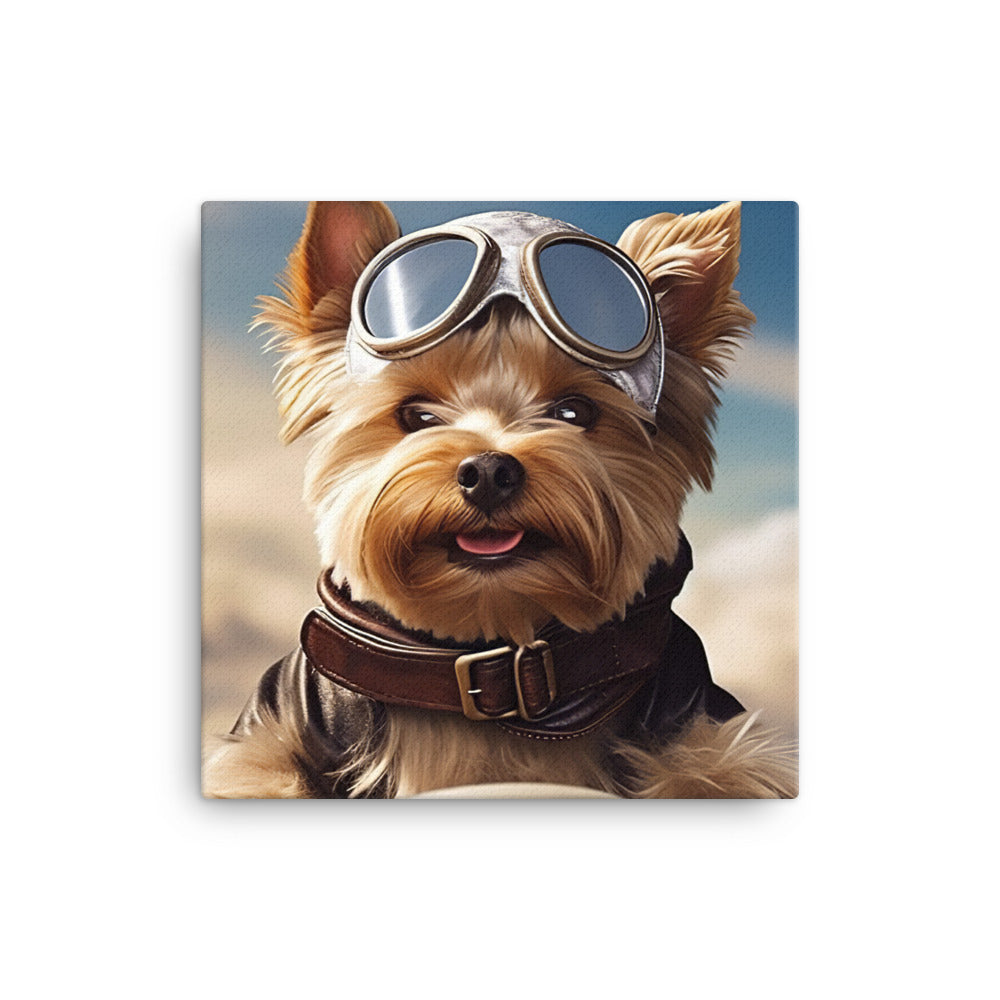 Yorkshire Terrier Pilot Canvas - PosterfyAI.com