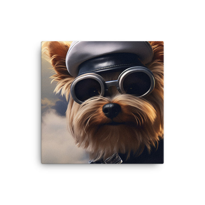 Yorkshire Terrier Pilot Canvas - PosterfyAI.com