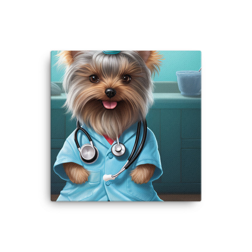 Yorkshire Terrier Nurse Canvas - PosterfyAI.com