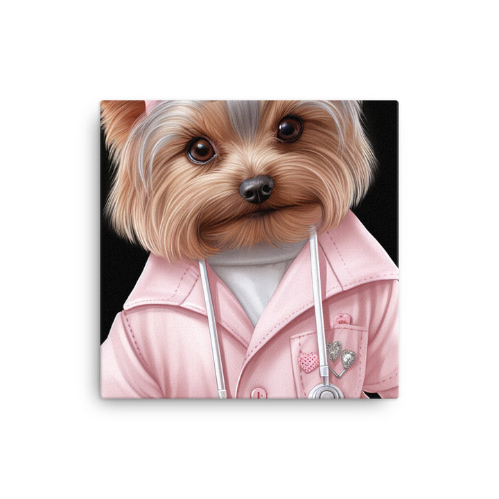 Yorkshire Terrier Nurse Canvas - PosterfyAI.com