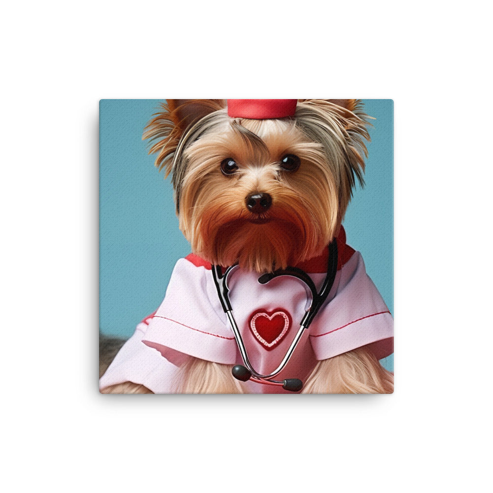 Yorkshire Terrier Nurse Canvas - PosterfyAI.com