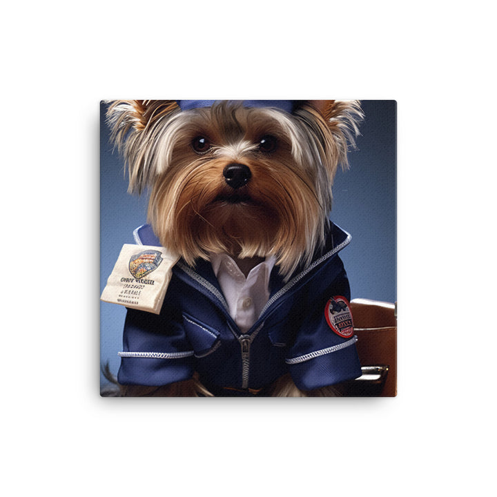 Yorkshire Terrier Mail Carrier Canvas - PosterfyAI.com