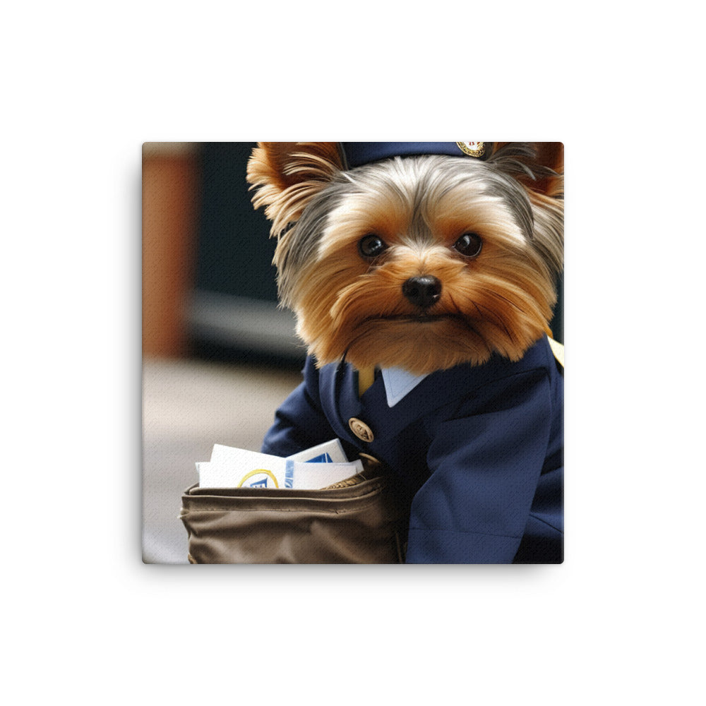 Yorkshire Terrier Mail Carrier Canvas - PosterfyAI.com