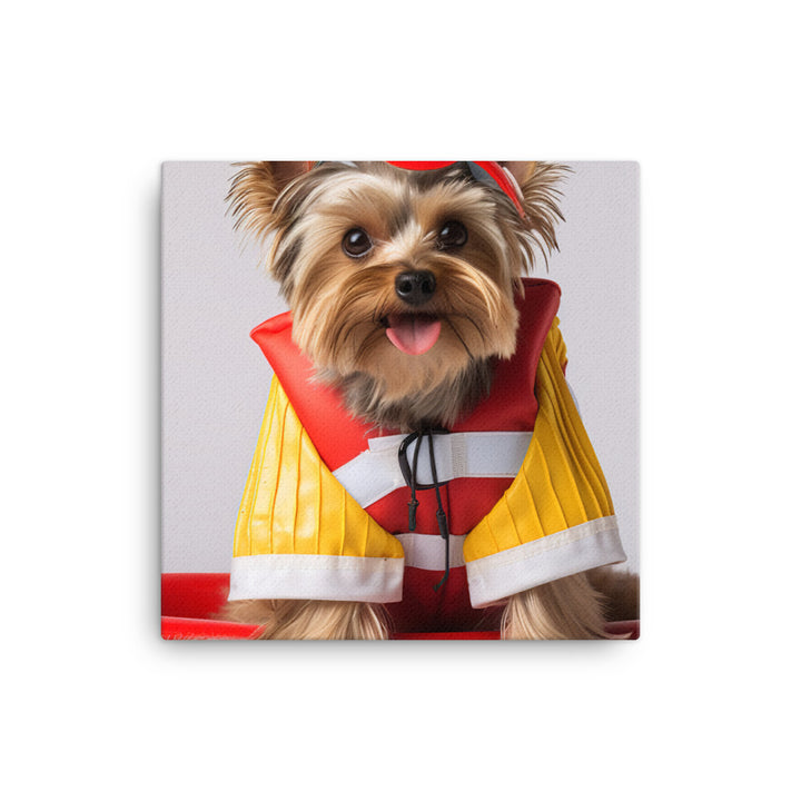 Yorkshire Terrier Lifeguard Canvas - PosterfyAI.com