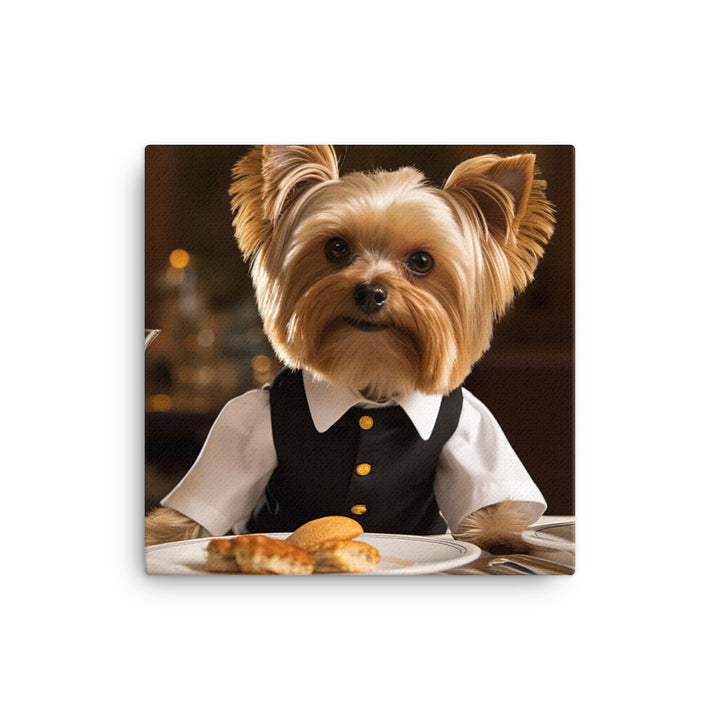 Yorkshire Terrier Hotel Staff Canvas - PosterfyAI.com