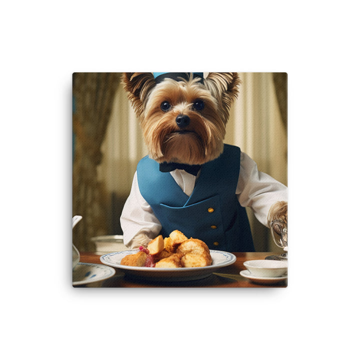 Yorkshire Terrier Hotel Staff Canvas - PosterfyAI.com