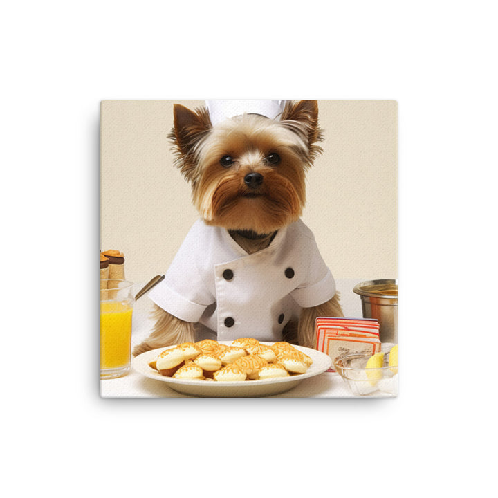 Yorkshire Terrier Fast Food Crew Canvas - PosterfyAI.com