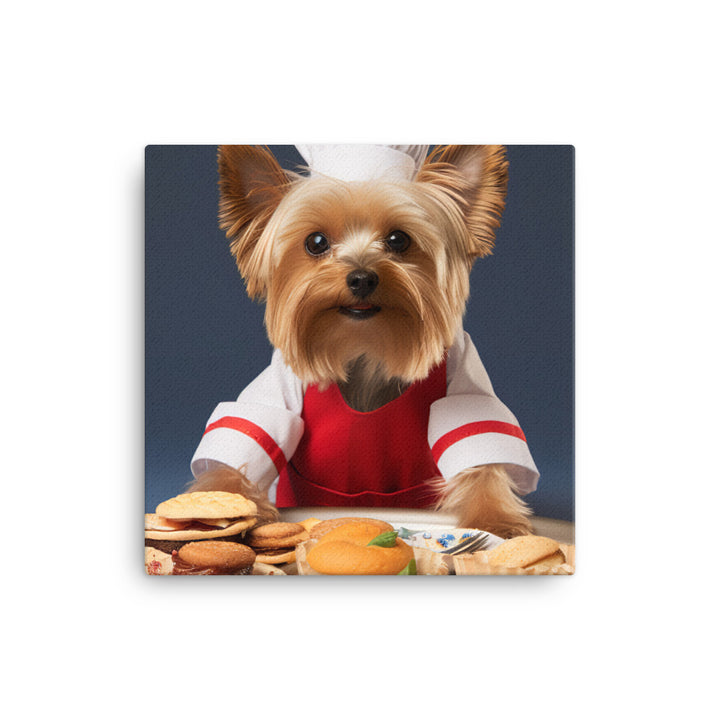 Yorkshire Terrier Fast Food Crew Canvas - PosterfyAI.com