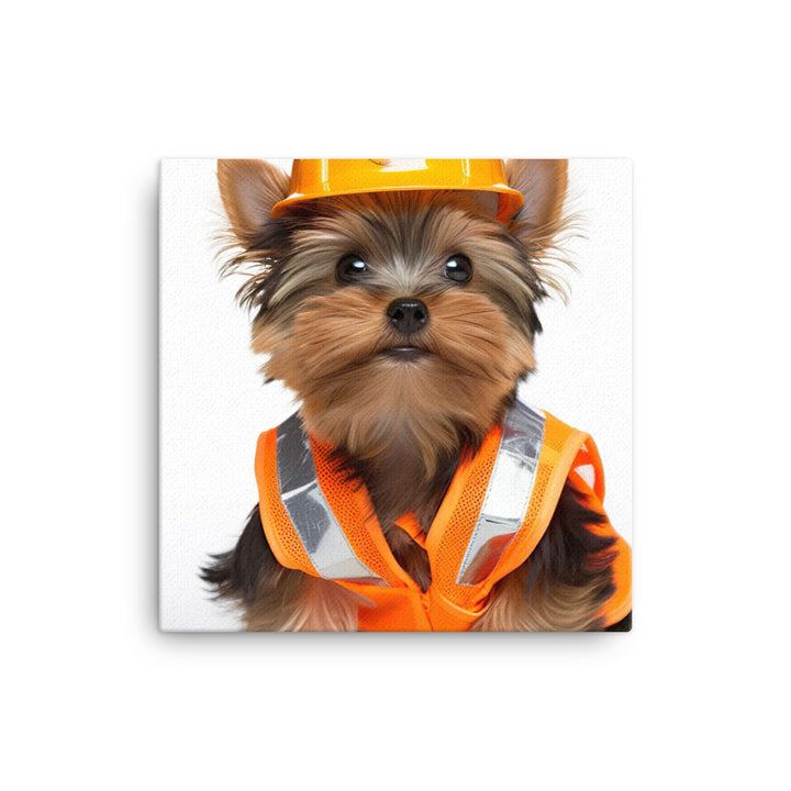 Yorkshire Terrier Contractor Canvas - PosterfyAI.com