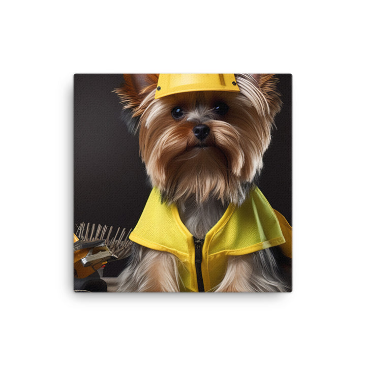 Yorkshire Terrier Contractor Canvas - PosterfyAI.com