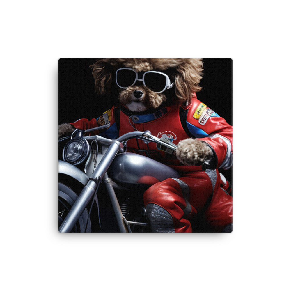 Poodle Superbike Athlete Canvas - PosterfyAI.com