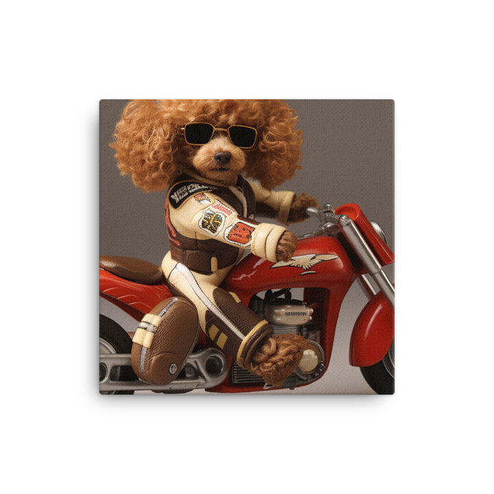 Poodle Superbike Athlete Canvas - PosterfyAI.com